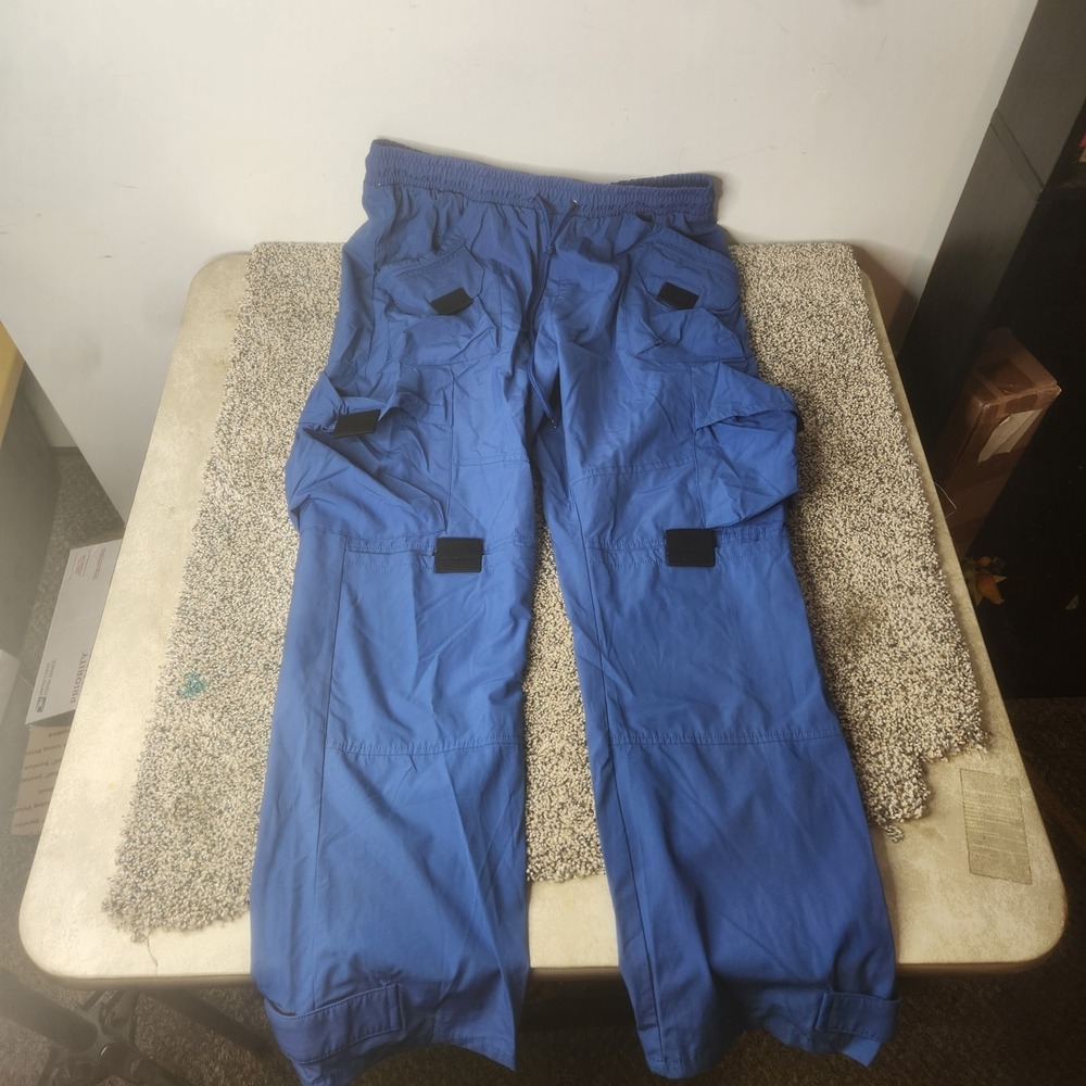 Life Code Progressive Blue Techwear Cargo Pants Mesh Lined Elastic Waist Mens